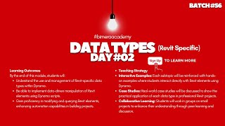 Dynamo Zero to Hero - #56th Batch | Day 02 | Data Types (Revit Specific)