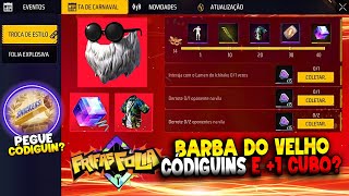 É AMANHÃ!! CÓDIGUIN SNICKERS? TROCA NICK GRÁTIS, BARBA DO VELHO, CUBO MAGICO, EMOTES - NOVIDADES FF