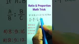 Ratio And Proportion Tricks |-29| Maths on  Ratio Proportion| Arithmetic  Tricks| #shorts