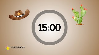 Cowboy Timer For Kids - 15 Minutes Countdown Timer For Kids With Country Music | Classroom Timer