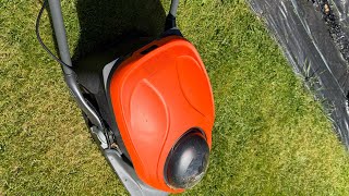 Flymo 36v easihover cordless mower with grass collection first cut and also conclusion