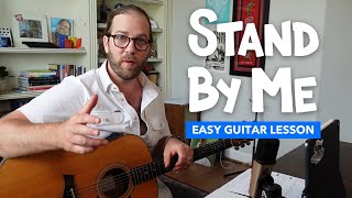 Stand By Me • Easy guitar lesson w/ intro bass line tab (key of C)