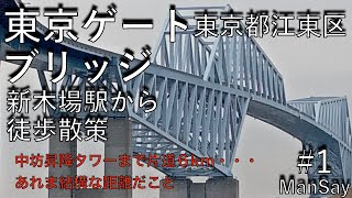 【東京ゲートブリッジ徒歩散策】新木場から若洲海浜公園、そしてゲートブリッジを渡っての中坊昇降設備到達までを徒歩った動画。橋上の振動と風が(・Д・)ｽｺﾞｰ