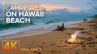 8HRS Campfire on Hawaiian Beach at Sunset - 4K Calming Ocean Waves & Crackling Fire Sounds #3