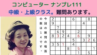 ゲームーナンプレ上級中級―数独―sudoku－がんばる寺子屋―スウドク―難問の解き方―候補の数字の使い方―ナンプレテクニック―色分けによる説明―ナンプレパズル―ナンプレ遊び方―解き方のダイジェスト