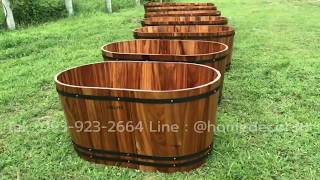 Wooden Bathtub อ่างอาบน้ำไม้ รุ่น DALHA อ่างอาบน้ำไม้แช่ตัว ถังไม้ อ่างอาบน้ำไม้ราคาถูก