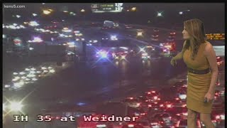 Overturned 18-wheeler spills load at I-35 and Weidner Road causing traffic backup for hours