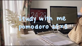 study with me with lofi music | Pomodoro (25 min study x 5 min rest)