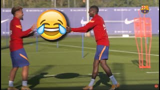 Dembélé's funny moments with Barça players