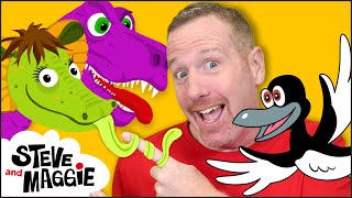 Surprise Game with Toys and More with Steve and Maggie | Dinosaur Safari Story f