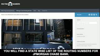 How to find the JPMorgan Chase Bank Routing Number?