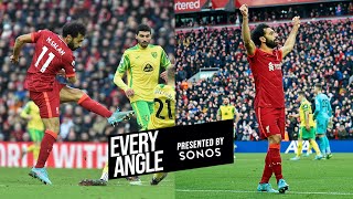 Every angle as Mo Salah hits 150 goals for Liverpool | Brilliant Alisson assist