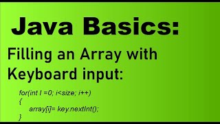 Java Basics for Beginners: Arrays, loading from Keyboard input