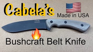 Cabela’s New USA MADE Bushcraft Belt Knife | 5160 carbon Steel