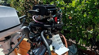 Unboxing 2024 20hp Tohatsu EFI MFS20E Outboard Electric Start MFS20EEFS-24 short shaft 15 inches