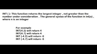 INT function in Qbasic