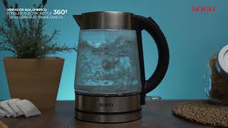 SOGO KET-SS-5797 | HERVIDOR DE AGUA DE CRISTAL | GLASS WATER KETTLE 2200W