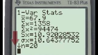 Finding the 1-Var Stats on the TI Calculator