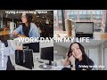 WORK DAY IN MY LIFE | friday work day, trying a coworking space, new work bag, and more!