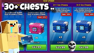 Pixel Gun 3D Noob Opens 30+ Ice and Holiday Chests 💀 | Pixel Gun 3D Chest Opening | PG3D