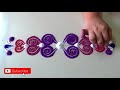 LATEST easy color rangoli designs * beautiful muggulu by Maya * Simple kolam designs for beginners!