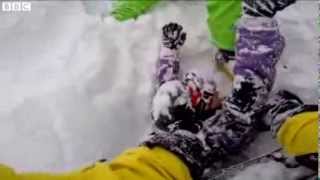 Skier's helmet camera captures moment avalanche hits