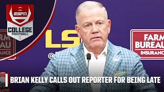 Reporter throws shade at Brian Kelly after being called out for being late | ESPN College Football