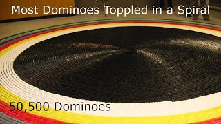 Domino Rally - Most Dominoes Toppled in a Spiral