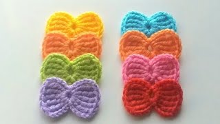 👉SUBTİTLED 👈ÇOK KOLAY TIĞ İŞİ FİYONK YAPIMI/OUICK\u0026EASY CROCHET BOW PATTERNS