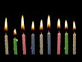 Nine Birthday Candles Burning