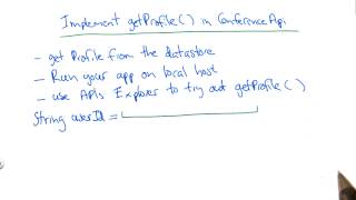 Implement getProfile - Developing Scalable Apps with Java