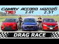 2020 Toyota Camry TRD vs Honda Accord vs Mazda6 // DRAG & ROLL RACE