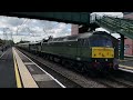 class 47815 ‘great western’ drags 86401 ‘mons meg’ dead past leyland working towards carlisle