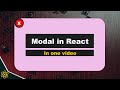 How To Create Modal in React Js using React Portals | complete video
