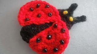 Аппликация Божья коровка Applique Ladybug  Crochet