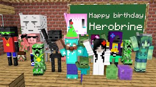 Monster School : HEROBRINE BIRTHDAY - Funny Minecraft Animation