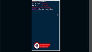 Calendar in Python #codewithilyasoft #python #ilyasoft #codewithilyas