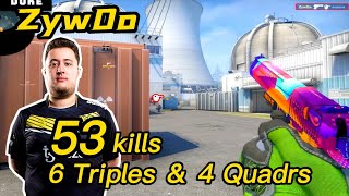 ZywOo Faceit Nuke POV - 😮53kills!- w/girlfriend - 6 Triples - 4 Quadros - CSGO ZywOo POV!