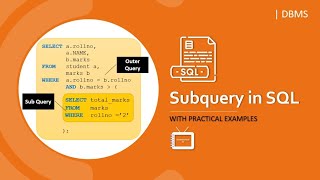 Subquery in SQL | SQL Subquery with Practical Example | DBMS