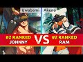 GGST ▰ Uwabami (#2 Ranked Johnny) vs Akeno (#2 Ranked Ramlethal). High Level Gameplay