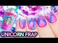 DIY Starbucks Unicorn Frappuccino Nail Art