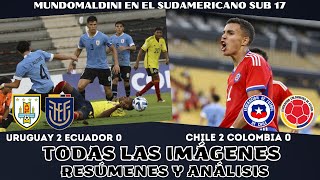 URUGUAY 2 ECUADOR 0, CHILE 2 COLOMBIA 0. SUDAMERICANO SUB 17 RESÚMENES Y TODAS LAS IMÁGENES.