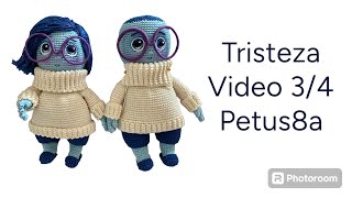 Cómo realizar ojos, zapatos y cuello del suéter de Tristeza video 3/3 Amigurumis by Petus 💖