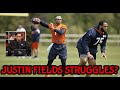 Justin Fields Struggling at Camp? || Adam Hoge is worried || Bears News