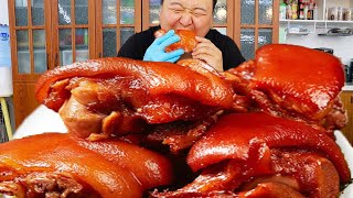 20斤猪蹄，阿强做“辣卤猪蹄”，软糯Q弹，整根抱着啃过瘾｜Mukbang｜吃肉表演【cram阿强】