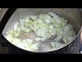 bushcraft camp overnight and goulash cooking 4k video