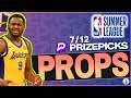 NBA SUMMER LEAGUE Player Prop Picks / Bets [PRIZEPICKS +Underdog] for FRIDAY, JULY12th 2024