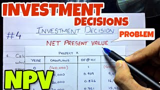 #4 Net Present Value (NPV) - Investment Decision - Financial Management ~ B.COM / BBA / CMA