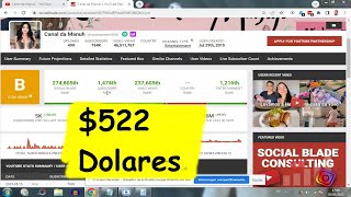 Quanto Ganha Canal da Manu, $522 DOLARES canaldamanuh3826