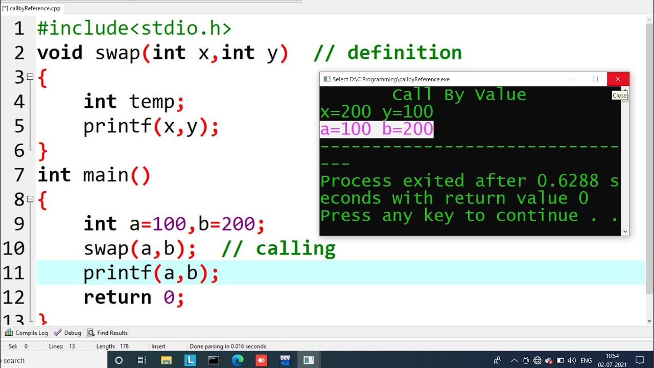 Call By Value Program In C | Learn Coding - YouTube